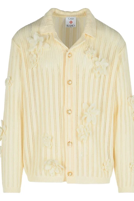Casablanca 3D Flower Long Sleeved Laced Shirt
