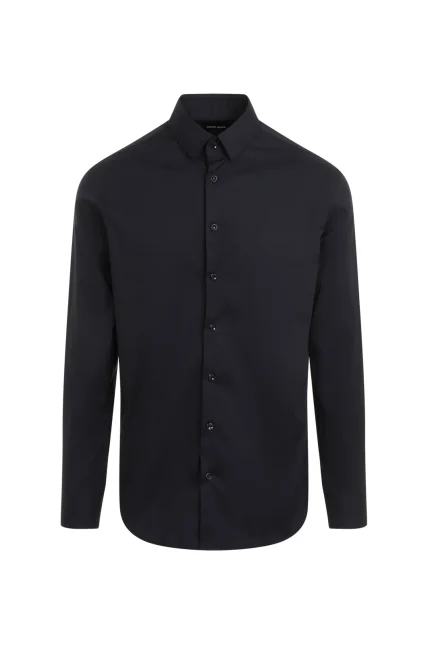 Giorgio Armani Curved Hem Poplin Shirt