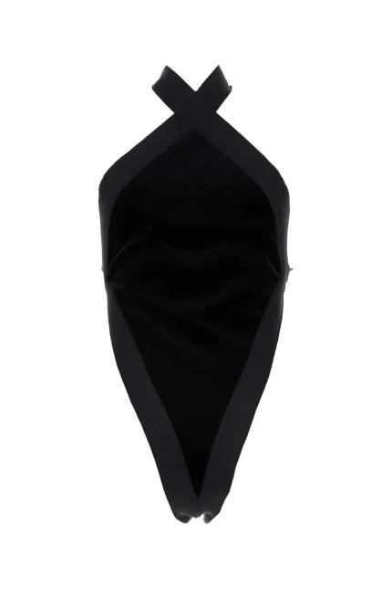 Saint Laurent Sleeveless Velvet Bodysuit