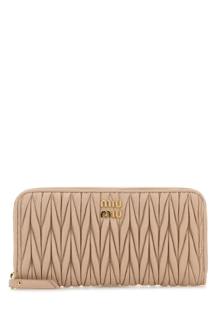 Miu Miu Logo Plaque Quilted Wallet