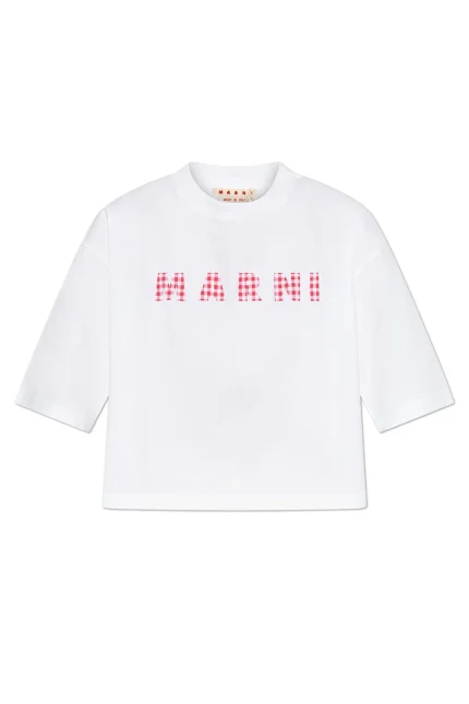 Marni Logo Printed Cropped T-Shirt