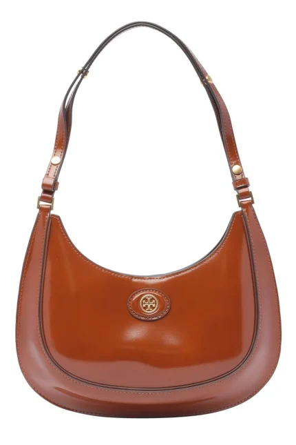Tory Burch Logo Plaque Zipped Shoulder Bag