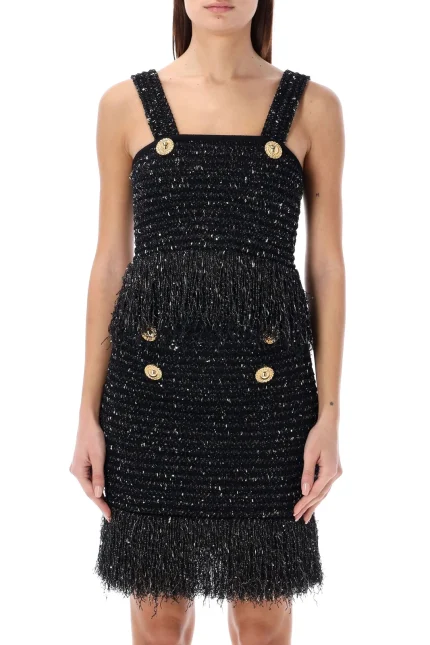 Balmain Lurex Tweed Strappy Top
