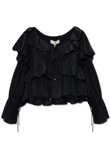 Chloé Ruffled Cropped Blouse