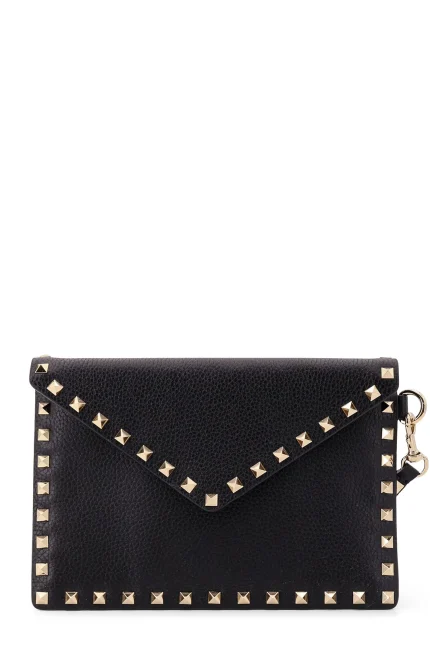 Valentino Garavani Rockstud Foldover Top Mini Clutch Bag
