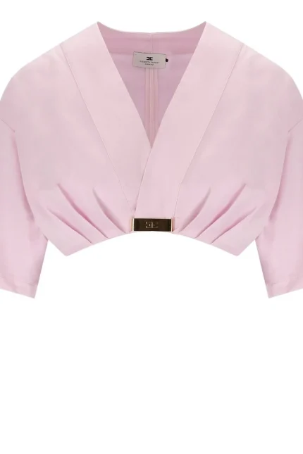 Elisabetta Franchi Logo Detailed Stretched Cropped Top