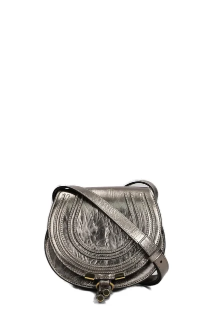 Chloé Small Marcie Metallized Saddle Bag