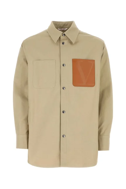 Valentino Logo Patch Collared Button-Up Shirt