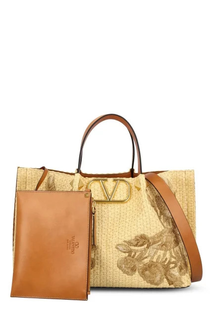 Valentino Floral Embroidered Medium Top Handle Bag