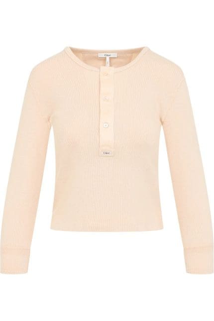 Chloé Ribbed Henley Shirt