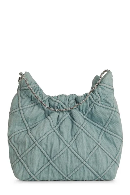Tory Burch Mini Fleming Soft Denim Hobo Bag