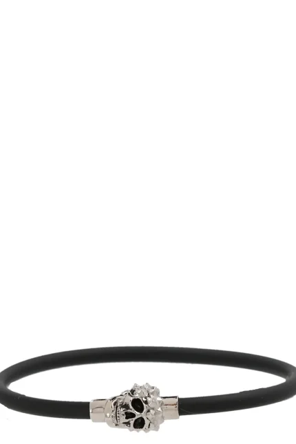 Alexander McQueen Skull Charm Cord Bracelet