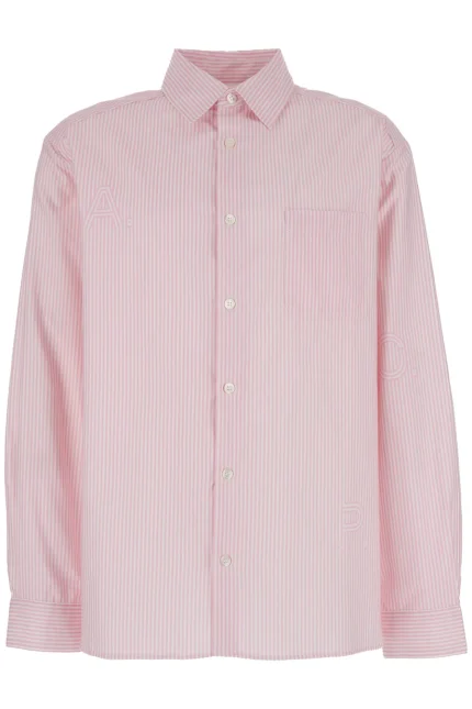 A.P.C. Malo Striped Curved Hem Shirt