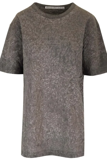 Alexander Wang Logo Embossed Splatter Wash T-Shirt