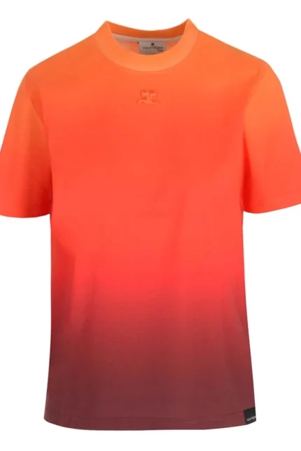 Courrèges Logo Embroidered Gradient T-Shirt