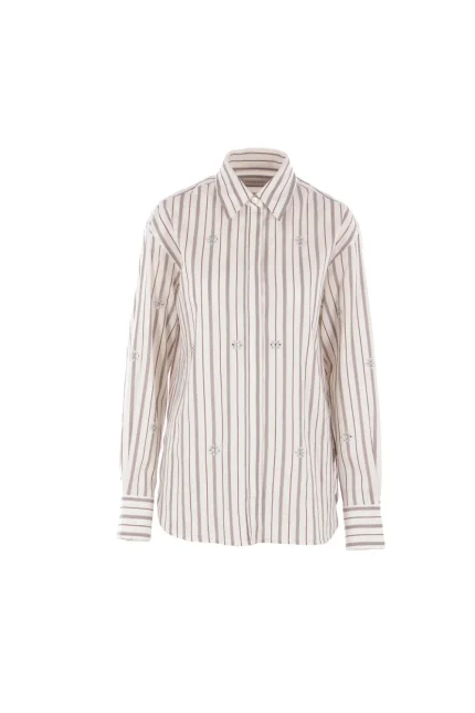 Golden Goose Deluxe Brand Stud Embellished Striped Shirt