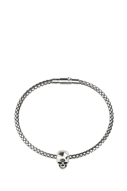 Alexander McQueen Skull Charm Cord Bracelet