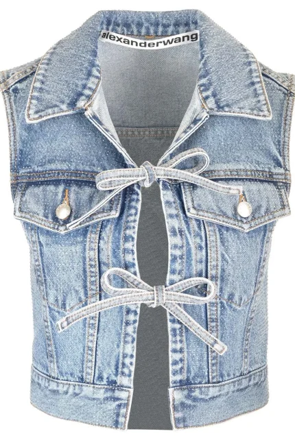 Alexander Wang Tie Detailed Denim Vest