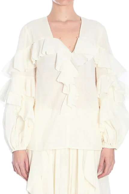 Zimmermann Ruffled Puff-Sleeved Blouse