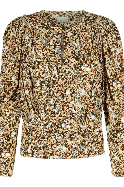 Isabel Marant Zarga Pleated Printed Blouse