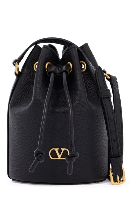 Valentino VLogo Plaque Drawstring Bucket Bag