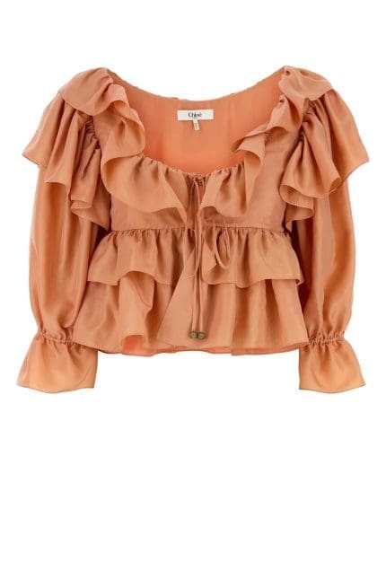 Chloé Ruffled Cropped Blouse