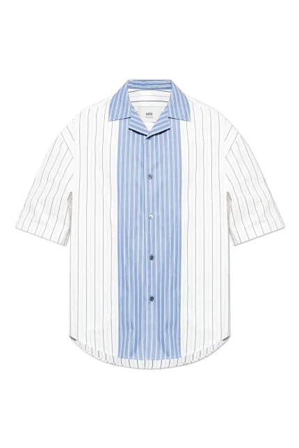 AMI Short Sleeved Camp Collar Shirt