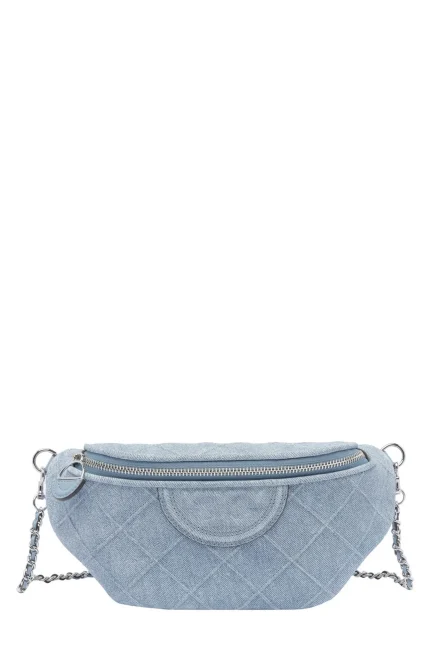 Tory Burch Fleming Denim-Print Belt Bag