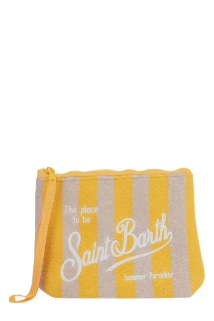 Mc2 Saint Barth Aline Striped Embossed Terry Pochette