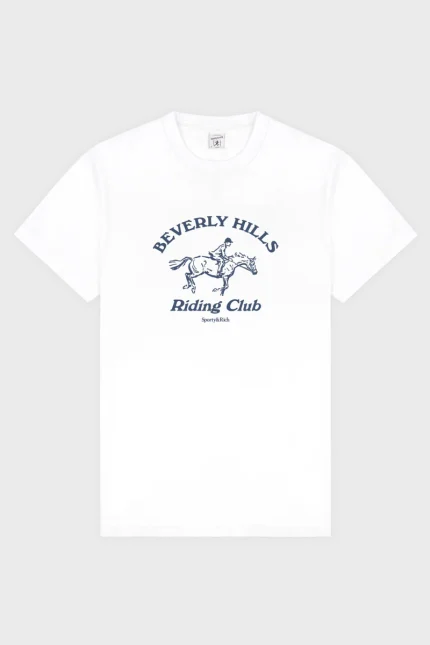 Beverly Hills Riding Club Soft T-Shirt - White/Navy