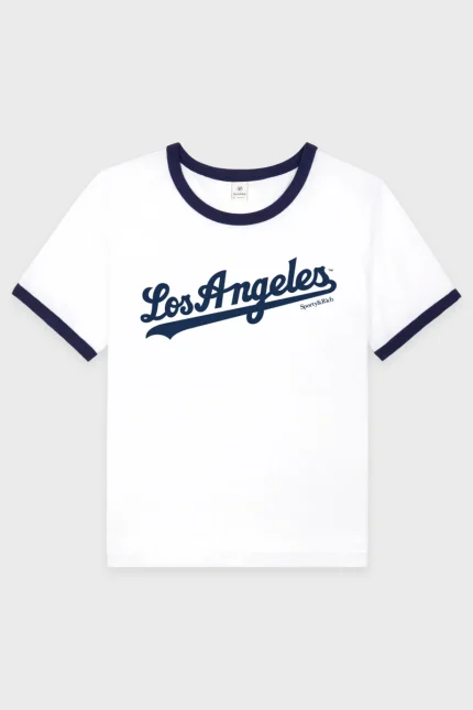 Dodgers Ringer Tee - White/Navy