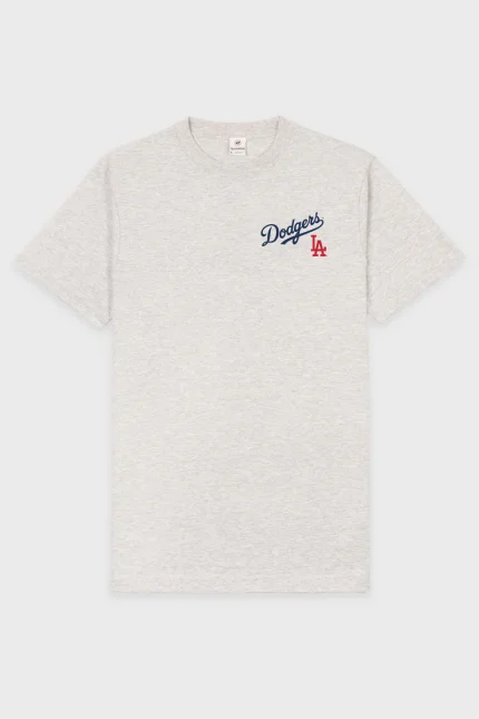 Dodgers Serif T-Shirt - Heather Gray/Navy
