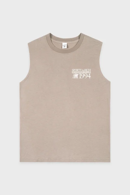 Finish Line Muscle Tee - Elephant/White
