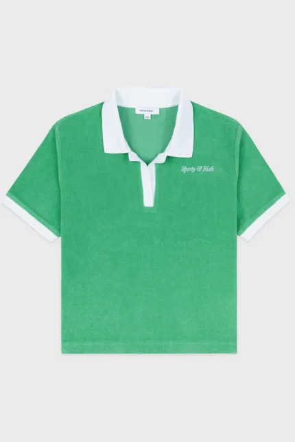 Italic Logo Terry Polo - Verde/White