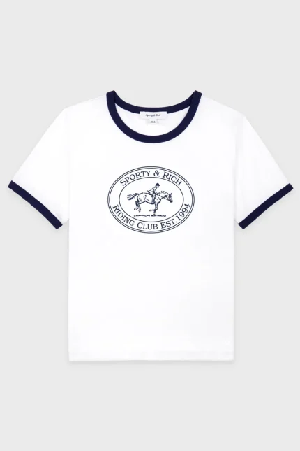 Riding Club Ringer Tee - White/Navy