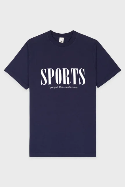 Sports T-Shirt - Navy/White