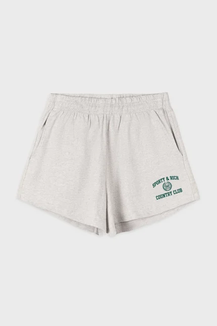 Varsity Crest Disco Short - Heather Gray/Forest