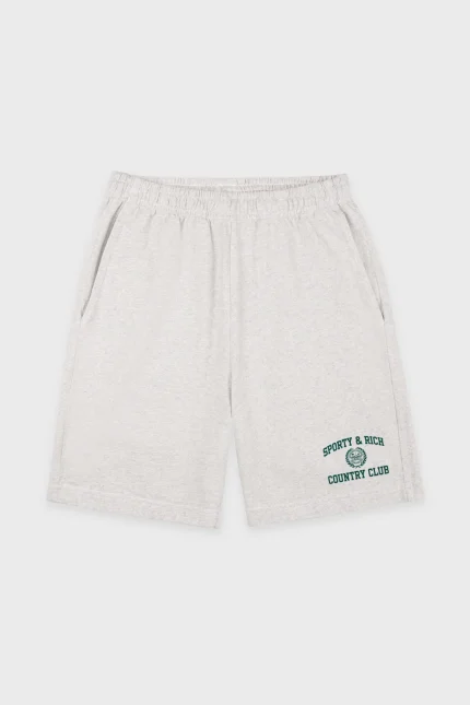 Varsity Crest Gym Short - Heather Gray/Forest