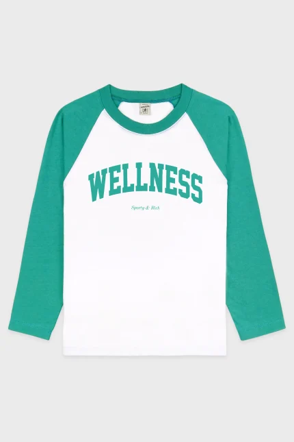 Wellness Ivy Baseball Tee - White/Spring Green