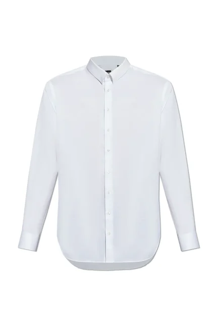 Giorgio Armani Curved Hem Twill Shirt
