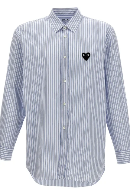 Comme des Garçons Play Logo Patch Striped Shirt