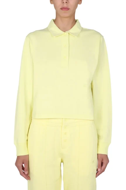 Helmut Lang Long-Sleeve Logo Embroidered Polo Shirt