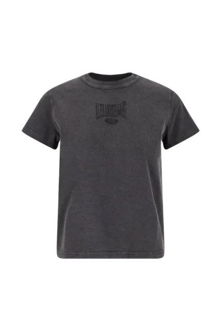 T By Alexander Wang Logo Printed Cropped T-Shirt