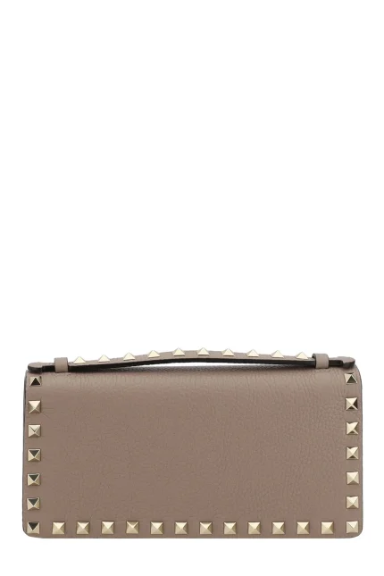 Valentino Garavani Rockstud Foldover Top Clutch Bag