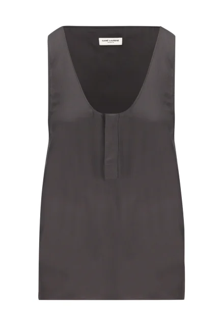 Saint Laurent Henley U-Neck Top