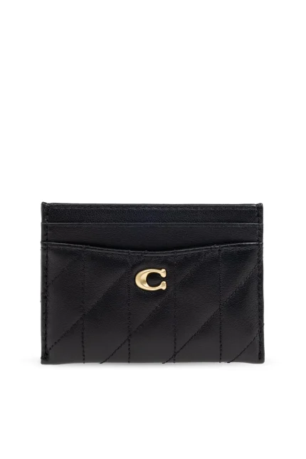 Coach Logo Plaque Quilted Card Case