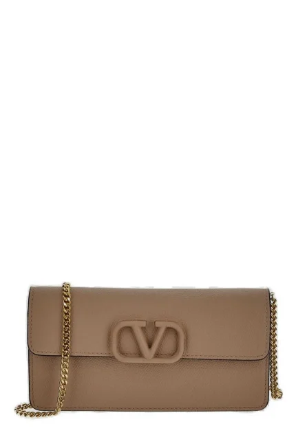 Valentino VLogo Signature Foldover Top Clutch Bag