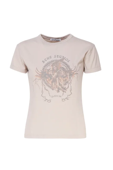 Acne Studios Logo Printed Crewneck T-Shirt