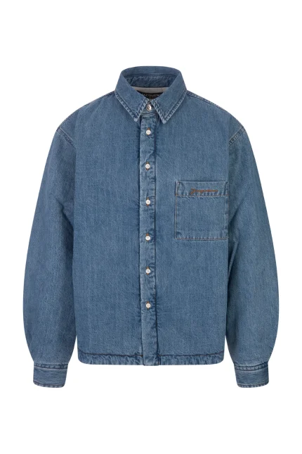 Jacquemus Logo Embroidered Denim Shirt