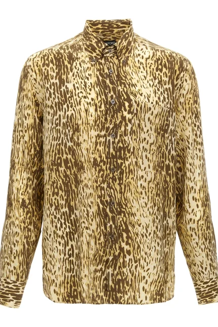 Tom Ford Leopard Printed Long-Sleeved Shirt